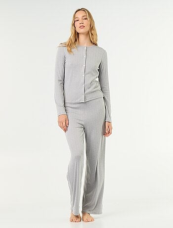 2-delige pyjama van pointelle breisel - Vest + broek