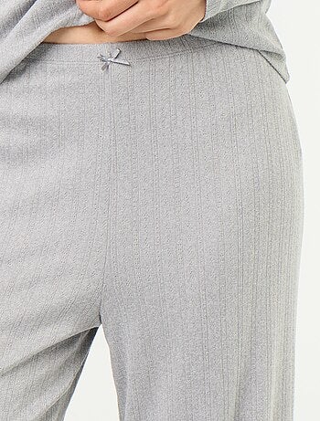 2-delige pyjama van pointelle breisel - Vest + broek
