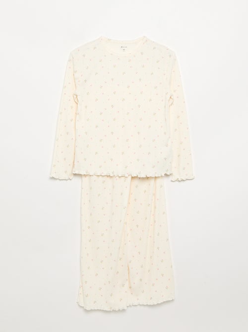 2-delige pyjama van pointellebreisel - Kiabi