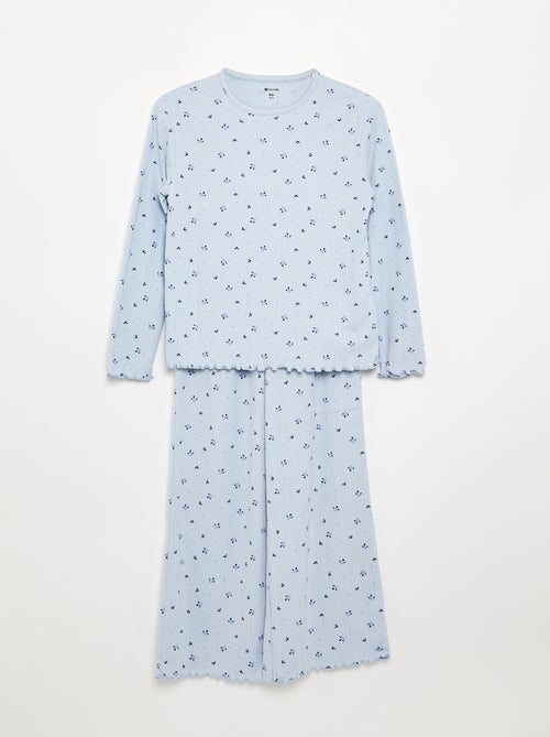 2-delige pyjama van pointellebreisel - Kiabi