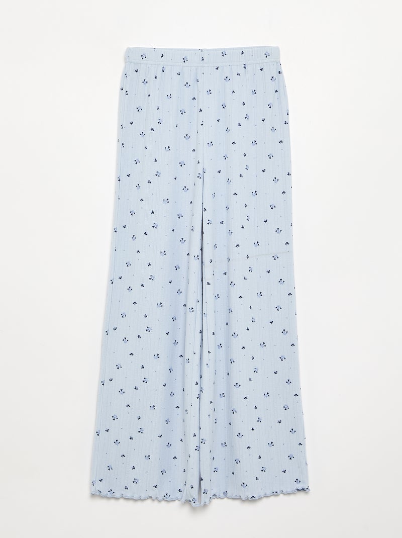 2-delige pyjama van pointellebreisel Blauw - Kiabi