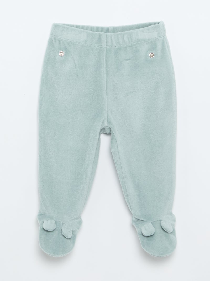 2-delige pyjama van velours Blauw - Kiabi