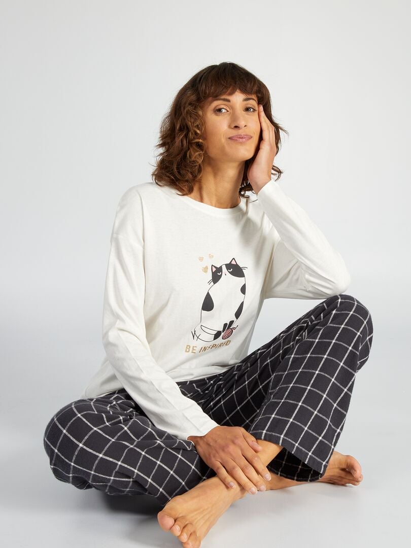 2-delige pyjama WIT - Kiabi