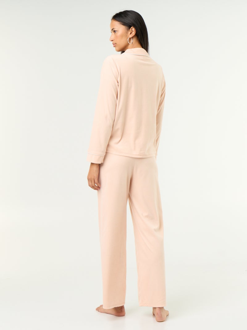 2-delige pyjamaset - Blouse + broek Biege - Kiabi