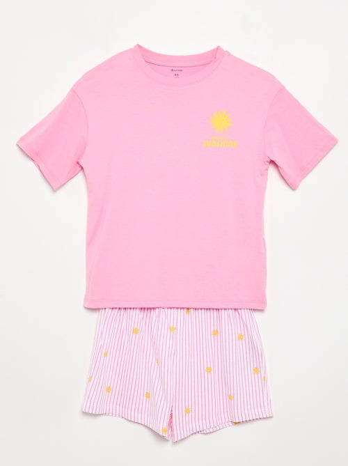 2-delige pyjamaset - short + T-shirt - Kiabi 2-delige pyjamaset - short + T-shirt - Kiabi