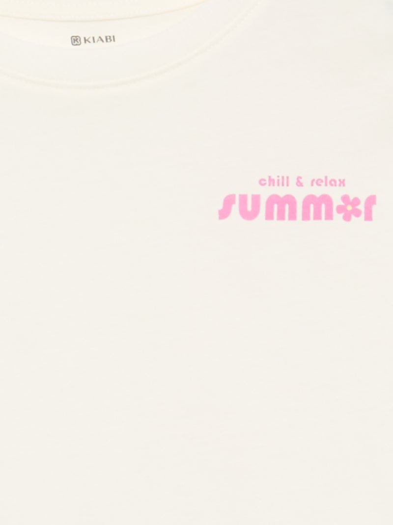 2-delige pyjamaset - short + T-shirt Wit - Kiabi
