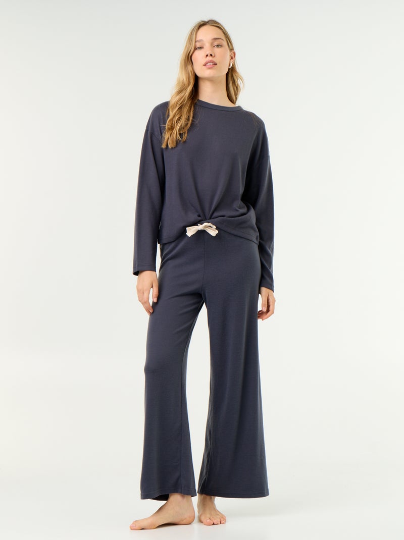 2-delige pyjamaset - Sweater + broek Blauw - Kiabi