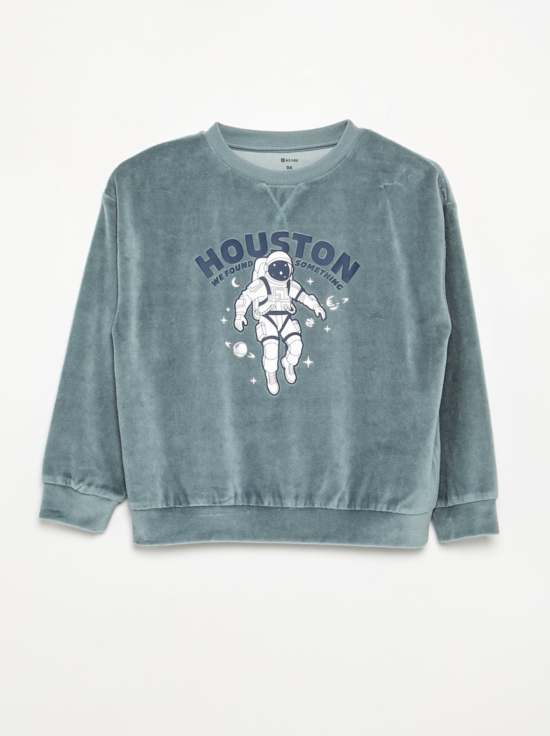 2-delige pyjamaset - Sweater + broek Blauw - Kiabi