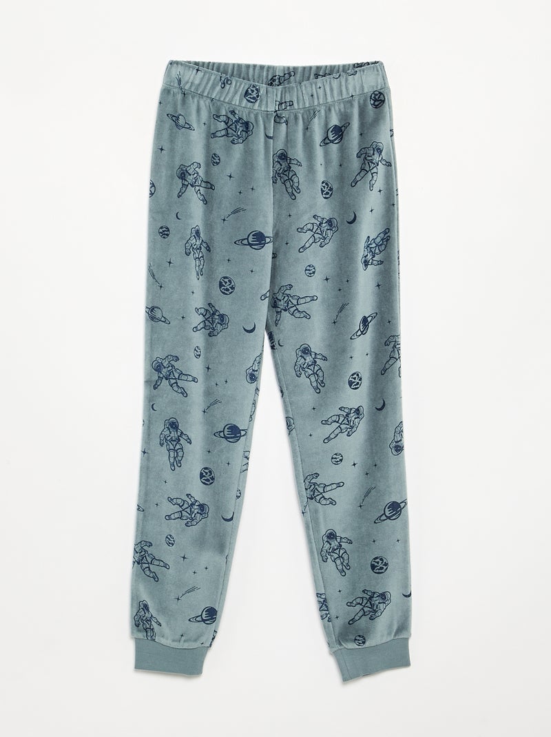 2-delige pyjamaset - Sweater + broek Blauw - Kiabi