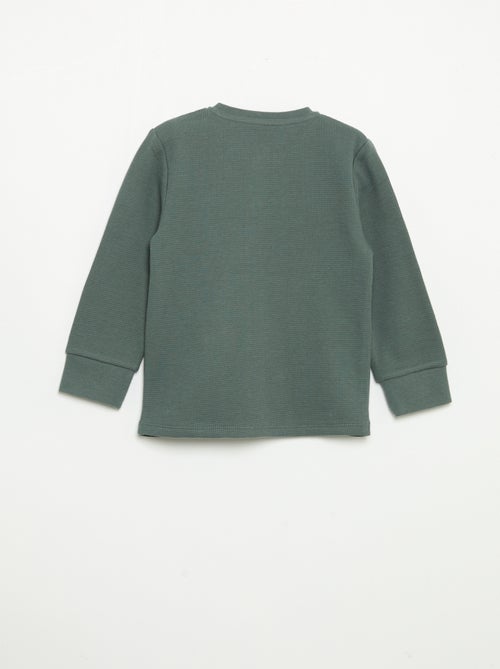 2-delige pyjamaset - T-shirt met lange mouwen + broek - Kiabi