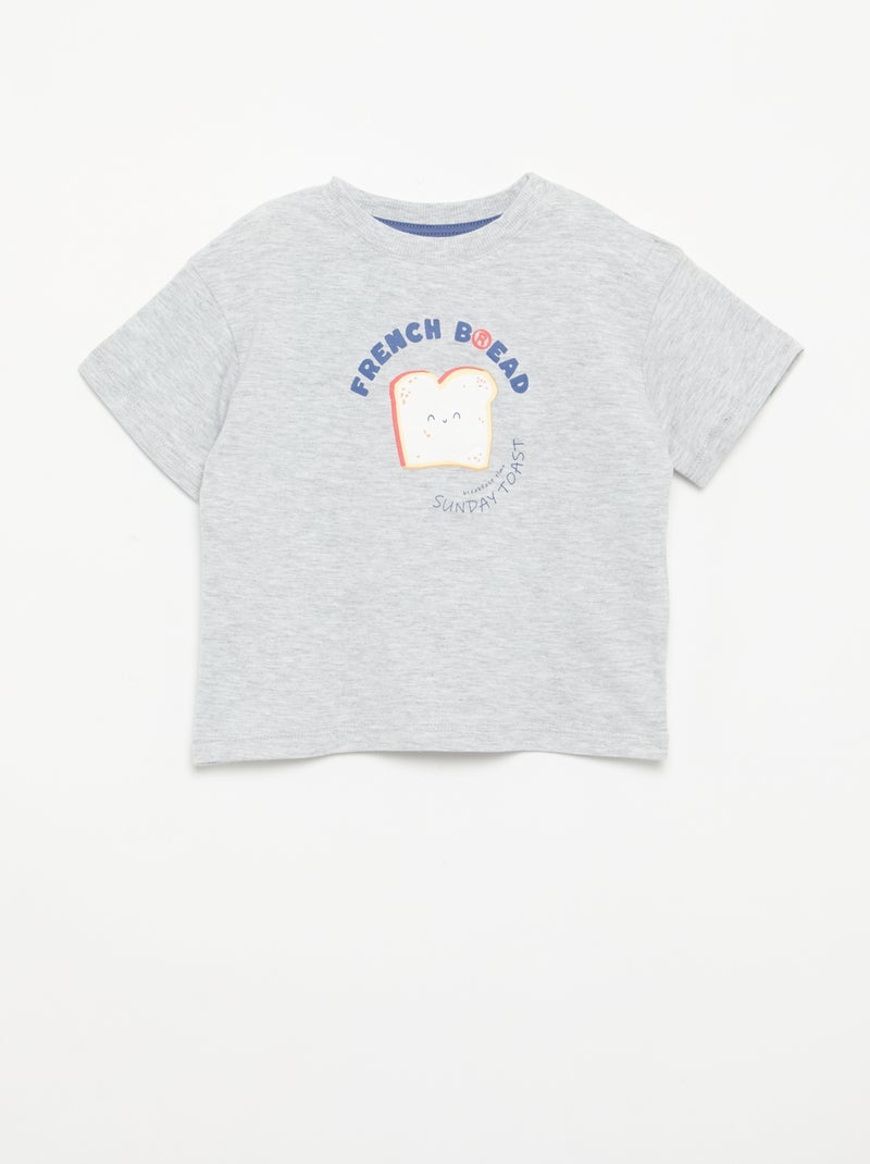 2-delige pyjamaset met short en T-shirt Grijs - Kiabi