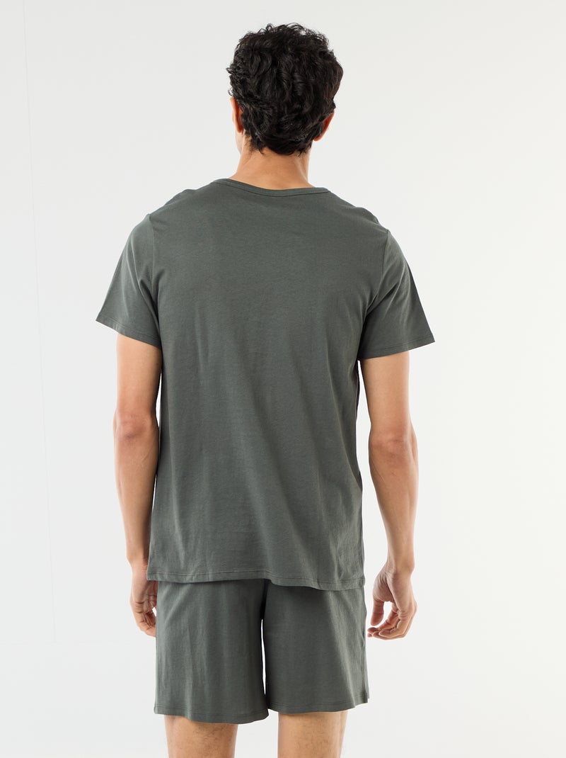 2-delige pyjamaset met T-shirt en korte broek Groen - Kiabi