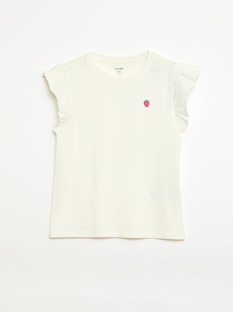 2-delige pyjamaset met T-shirt en korte broek Wit - Kiabi