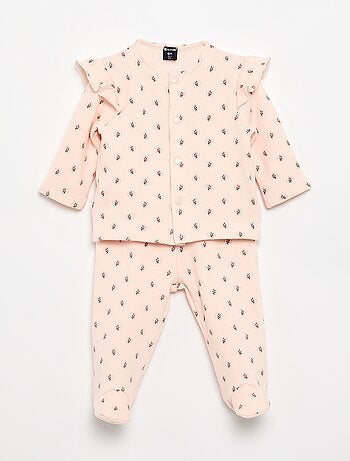 2-delige pyjamaset met voetjes
