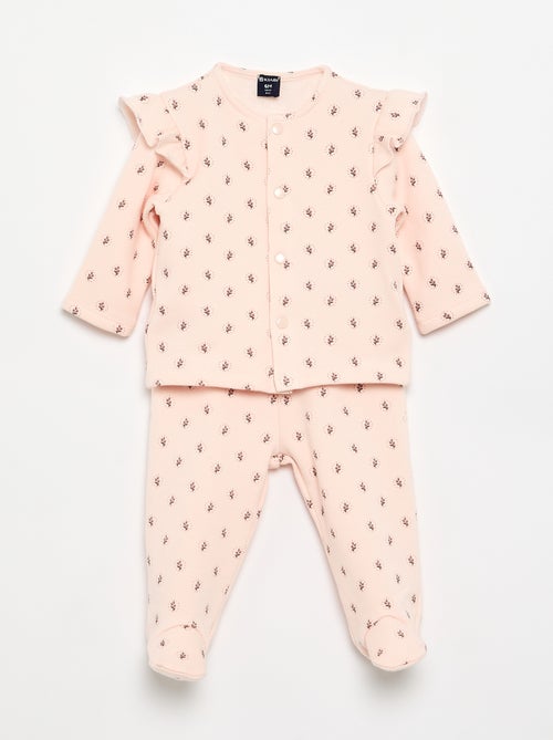 2-delige pyjamaset met voetjes - Kiabi
