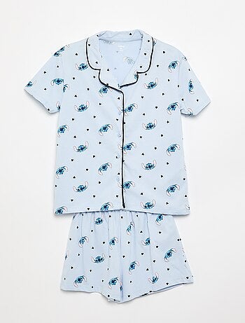 2-delige pyjamaset 'Stitch' 'Disney' met overhemd met korte mouwen en short