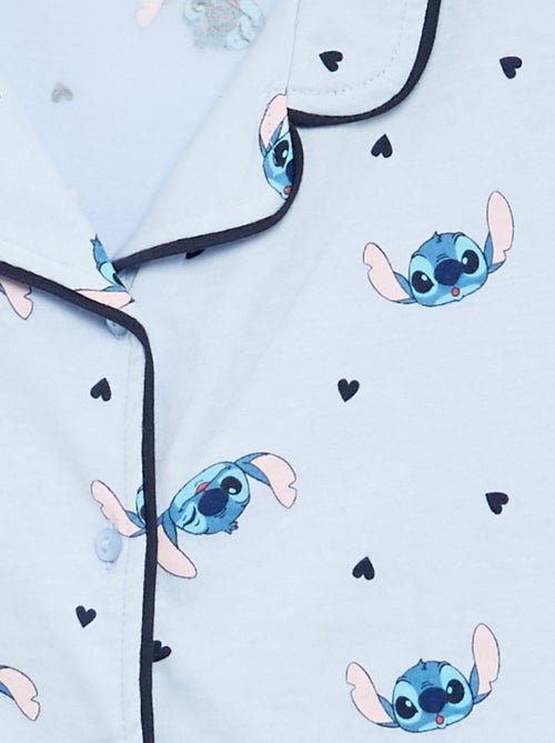 2-delige pyjamaset 'Stitch' 'Disney' met overhemd met korte mouwen en short - Kiabi
