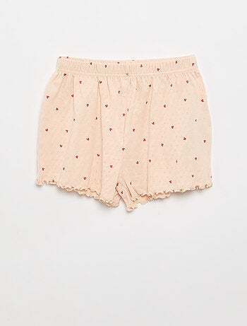 2-delige pyjamaset T-shirt en short van pointelle-breisel