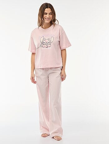 2-delige pyjamaset T-shirt + popeline broek 'Angel'