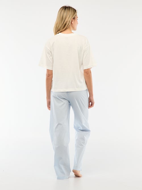 2-delige pyjamaset T-shirt + popeline broek 'Angel' - Kiabi