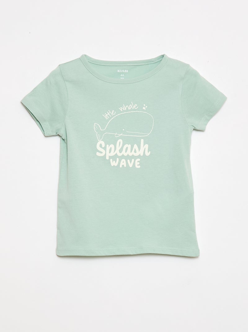 2-delige pyjamaset T-shirt + short Blauw - Kiabi