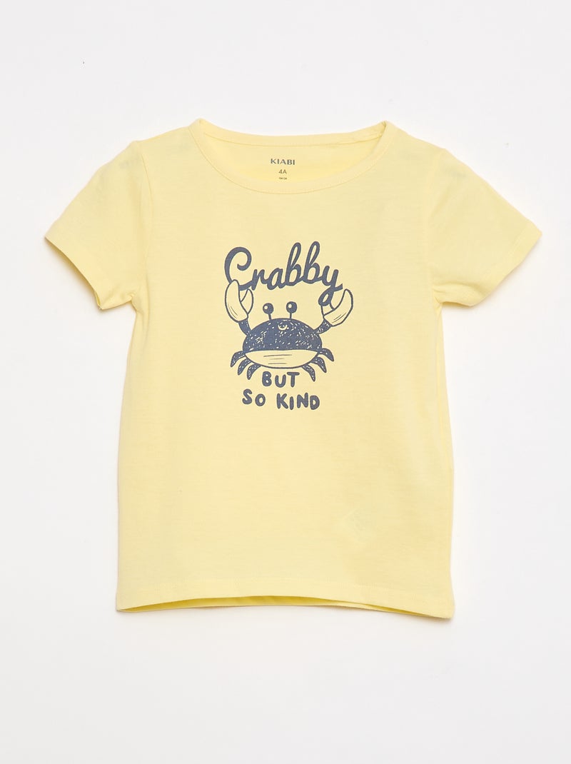 2-delige pyjamaset T-shirt + short Geel - Kiabi