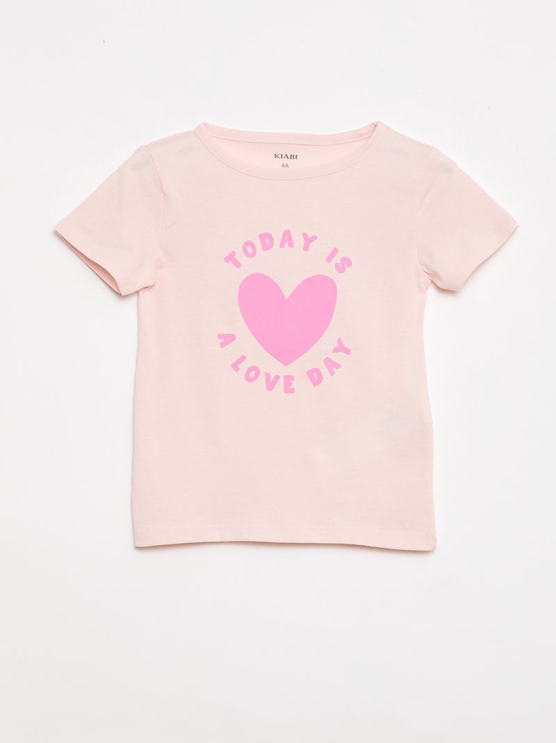 2-delige pyjamaset T-shirt + short Rose - Kiabi