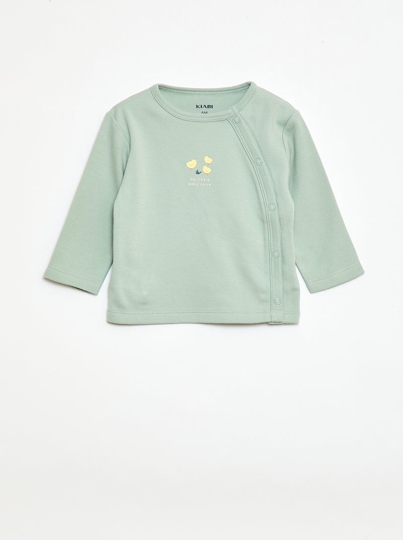 2-delige pyjamaset van fleece Groen - Kiabi