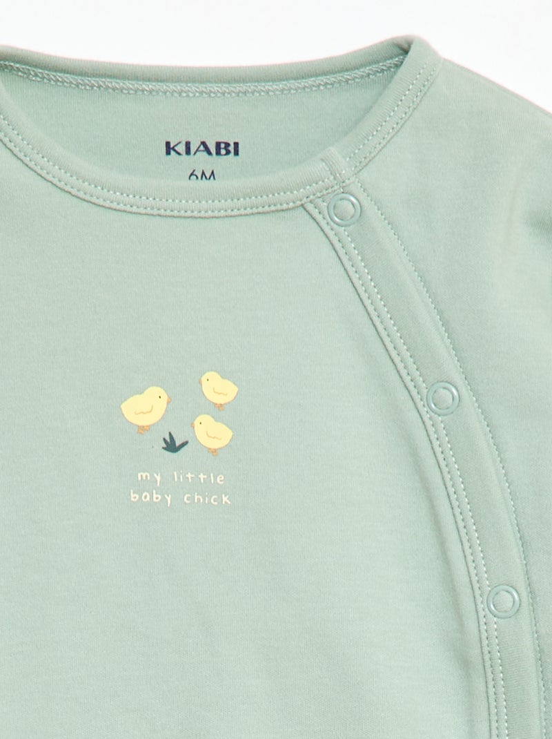 2-delige pyjamaset van fleece Groen - Kiabi
