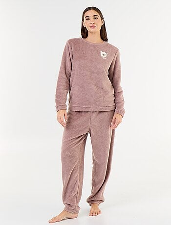 2-delige pyjamaset van fleece: T-shirt en broek