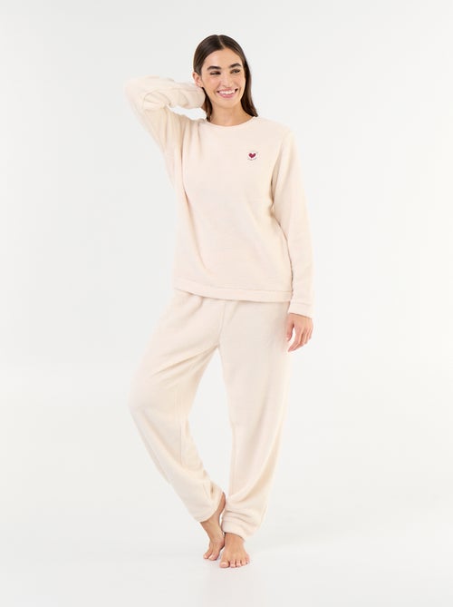 2-delige pyjamaset van fleece: T-shirt en broek - Kiabi 2-delige pyjamaset van fleece: T-shirt en broek - Kiabi