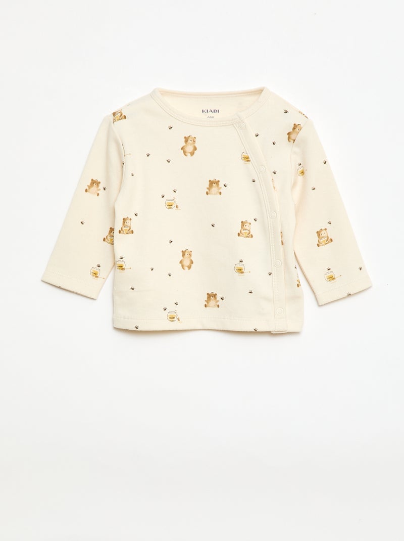 2-delige pyjamaset van fleece Wit - Kiabi