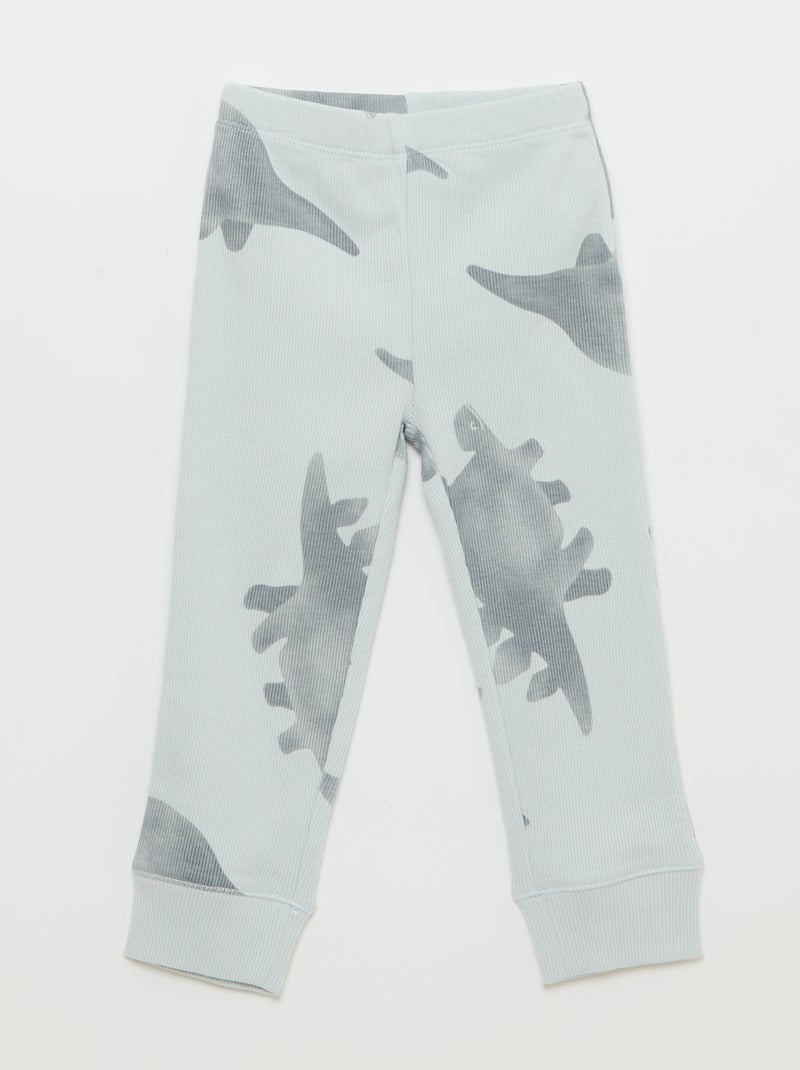 2-delige pyjamaset van geribd katoen Grijs - Kiabi