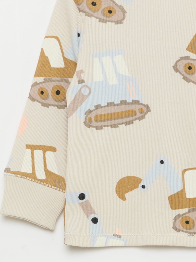 2-delige pyjamaset van geribd katoen Grijs - Kiabi