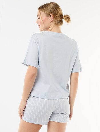 2-delige pyjamashort met 'Vice Versa'-print