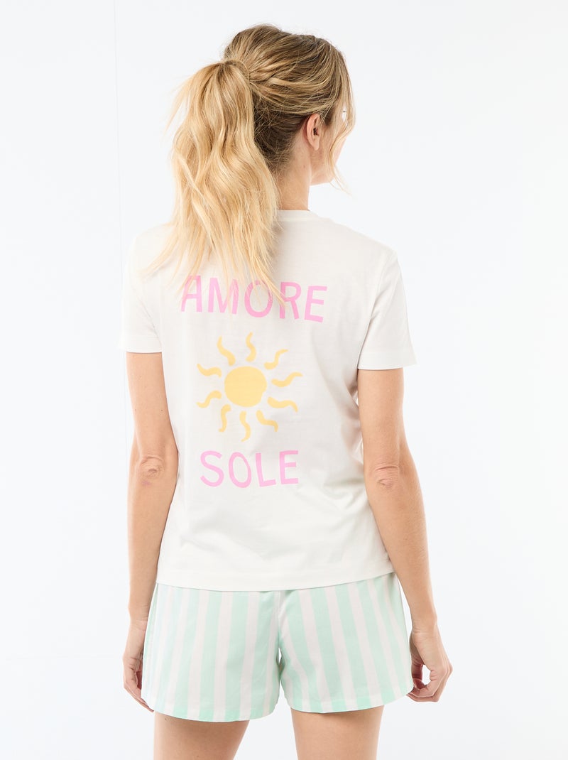 2-delige pyjamashort 'Moederdag' Wit - Kiabi