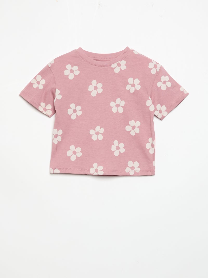 2-delige pyjamashort van bedrukt jerseytricot Rose - Kiabi