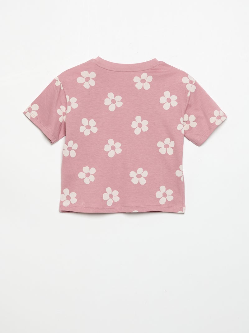 2-delige pyjamashort van bedrukt jerseytricot Rose - Kiabi
