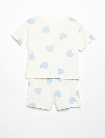 2-delige pyjamashort van bedrukt jerseytricot