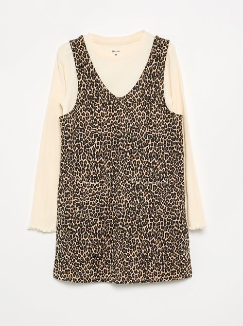 2-delige set - Jurk + T-shirt met lange mouwen - Kiabi