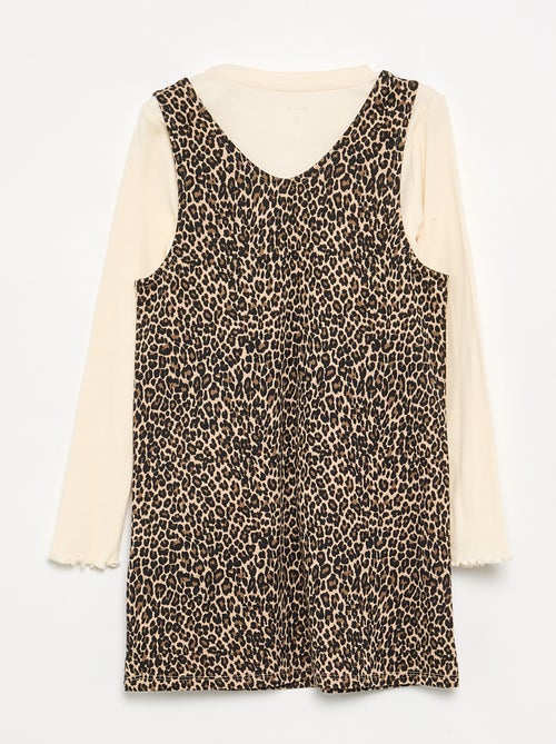 2-delige set - Jurk + T-shirt met lange mouwen - Kiabi