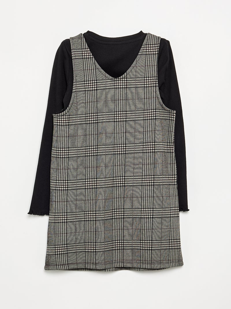 2-delige set - Jurk + T-shirt met lange mouwen Grijs - Kiabi
