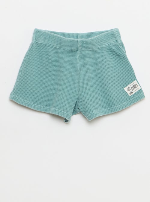 2-delige set - polo + short van gewafelde stof - Kiabi