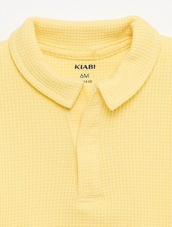 2-delige set - polo + short van gewafelde stof