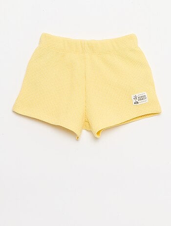 2-delige set - polo + short van gewafelde stof