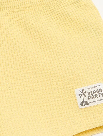 2-delige set - polo + short van gewafelde stof