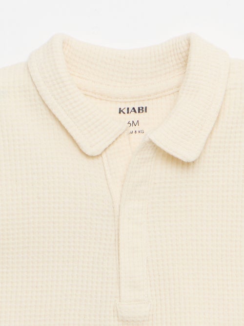 2-delige set - polo + short van gewafelde stof - Kiabi