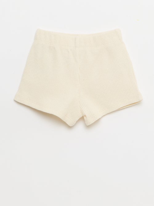 2-delige set - polo + short van gewafelde stof - Kiabi