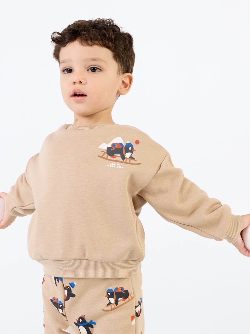 2-delige set - Sweater + broek Biege - Kiabi