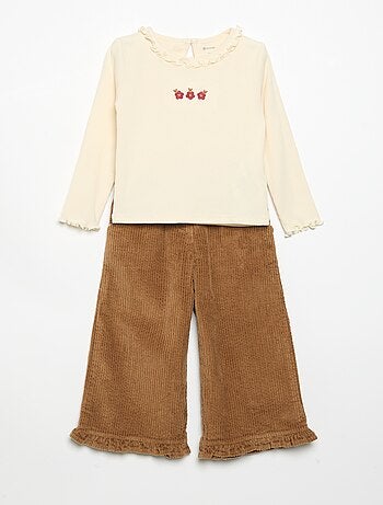 2-delige set - T-shirt + fluwelen pantalon